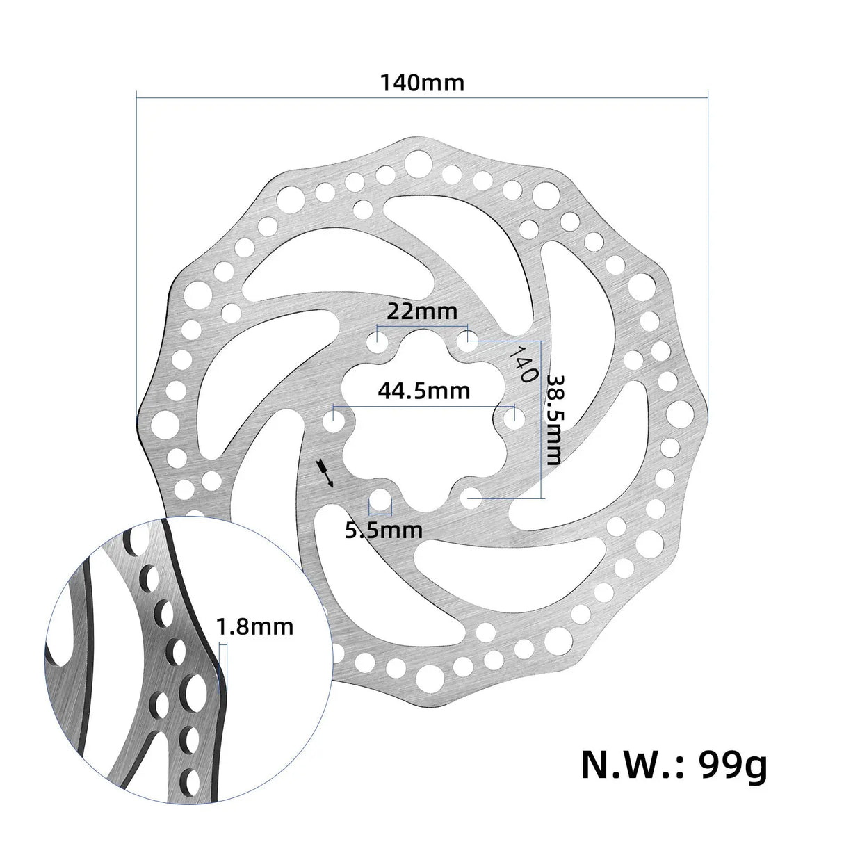 140mm Xtech Brake Rotor for EMOVE CRUISER wocomotors