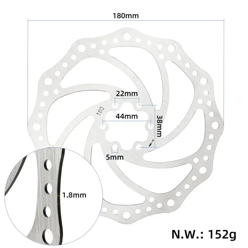 180mm disk brake rotor wocomotors