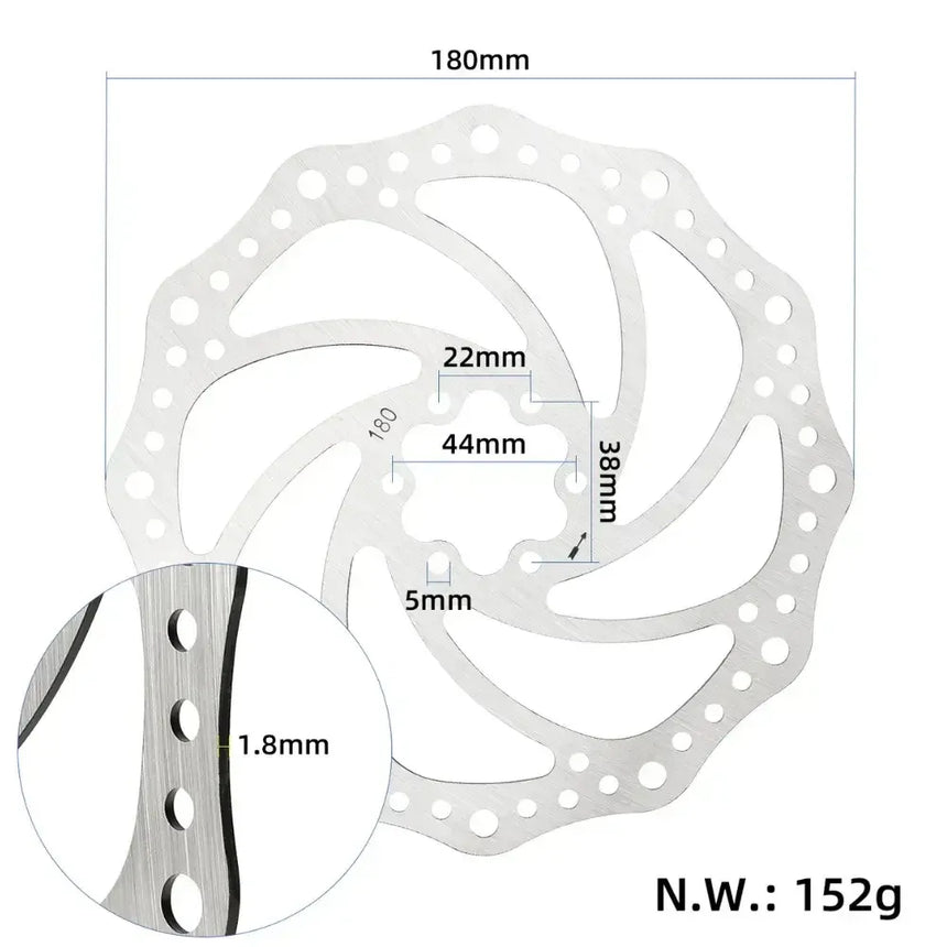 180mm disk brake rotor wocomotors