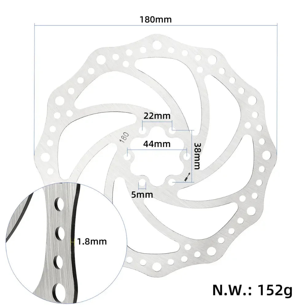 180mm disk brake rotor wocomotors