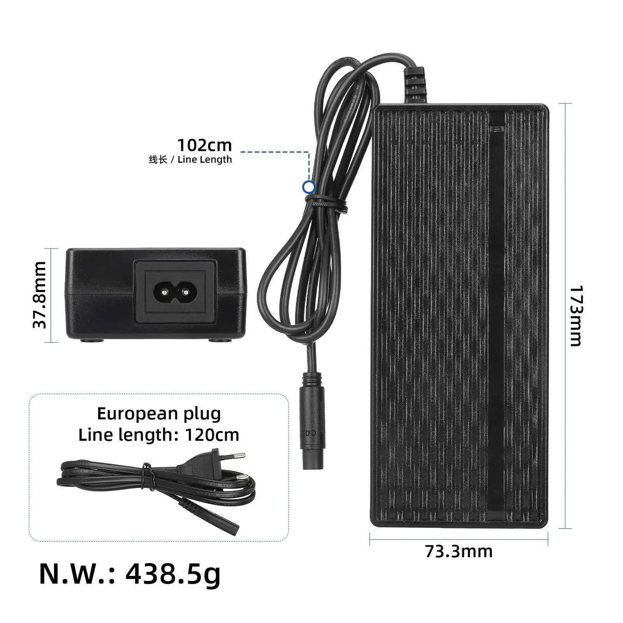 Original Kukirin G2 Pro DB54.6V2A charger with CQ plug wocomotors