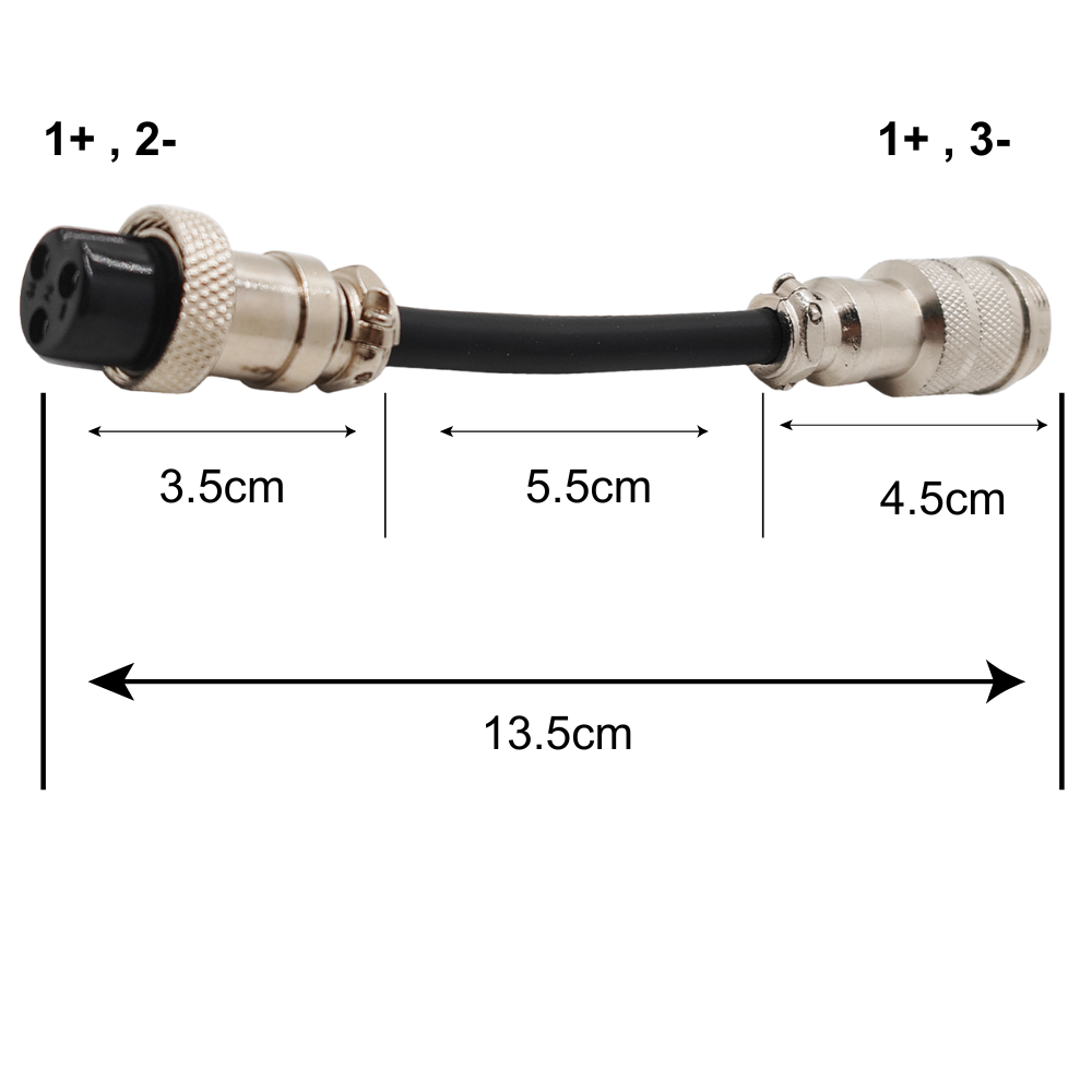 GX16 transfer wire 1+3- to 1+2-