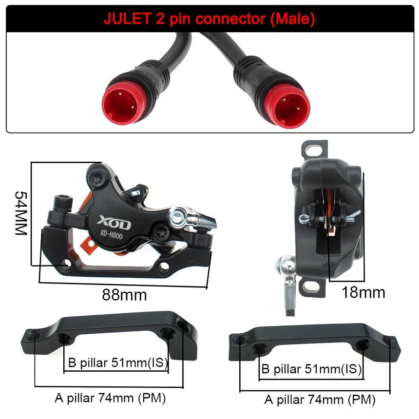XOD H800 Hydraulic Brake Upgrade Kit for Electric Scooters