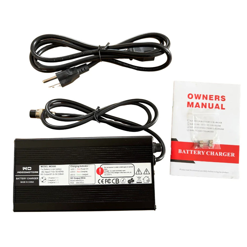 Cargador rápido de 67,2 V y 5 Ah para DUALTRON de 60 V con enchufe GX16