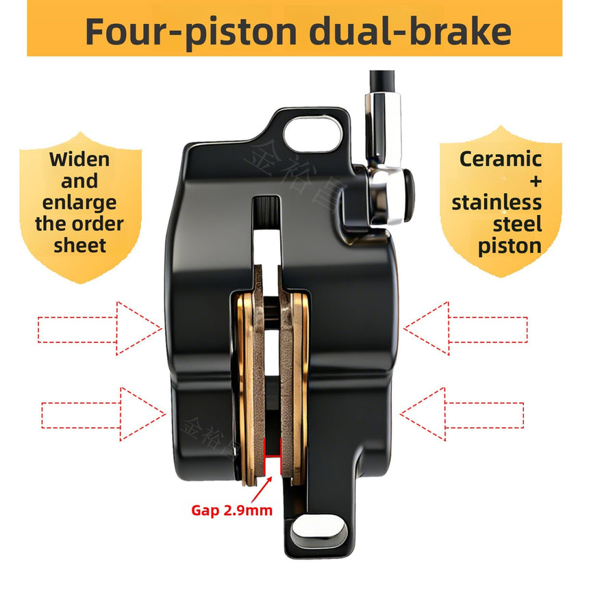 ZOOM HB‑950E 4‑Piston Hydraulic Disc Brake with Power Cut‑Off Front 1000mm Rear 1850mm for EMoto