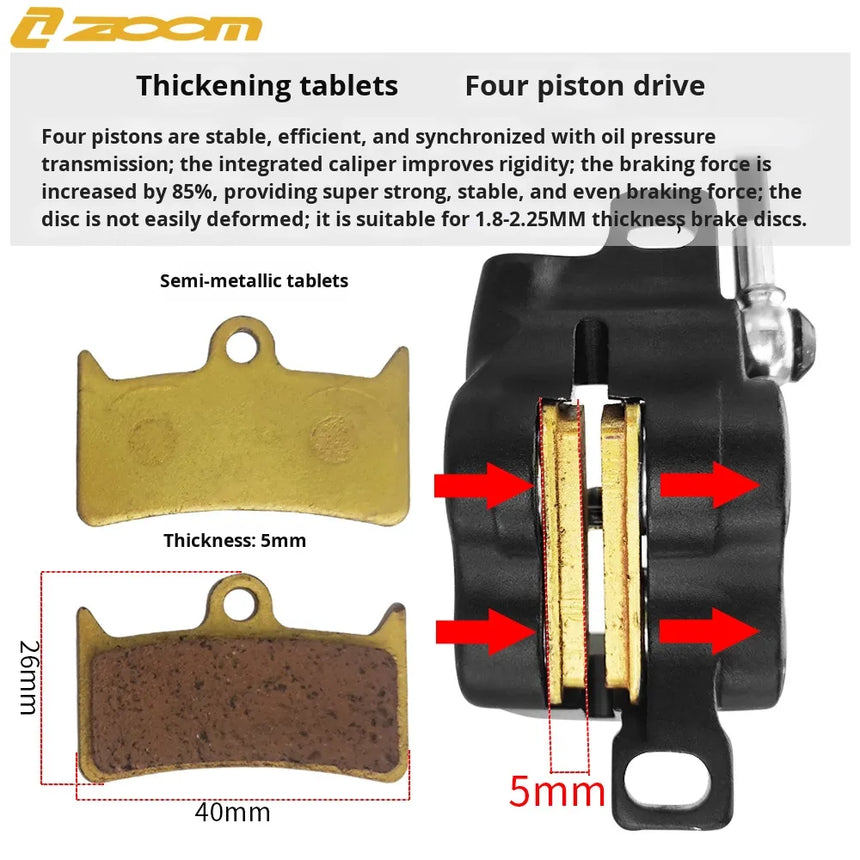 ZOOM HB893E Hydraulic 4‑Position Brake Caliper for Electric Dirt Bike